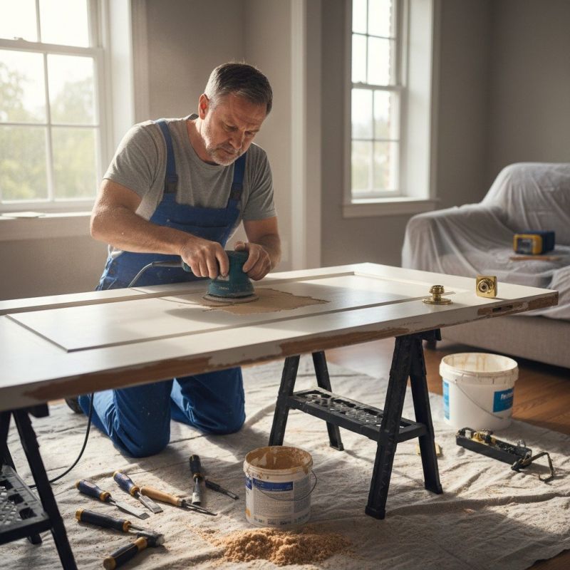 Local Wood Door Restoration pros at work